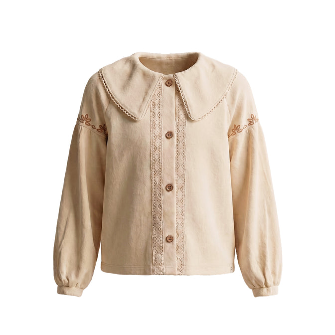 Your Wishes - Twill Woven Collar Blouse