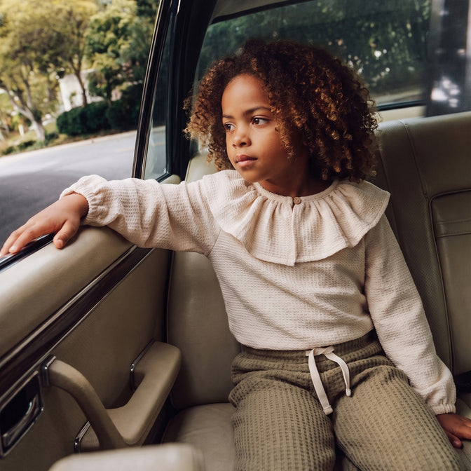 Your Wishes - Mini Jacquard Ruffle Collar Longsleeve