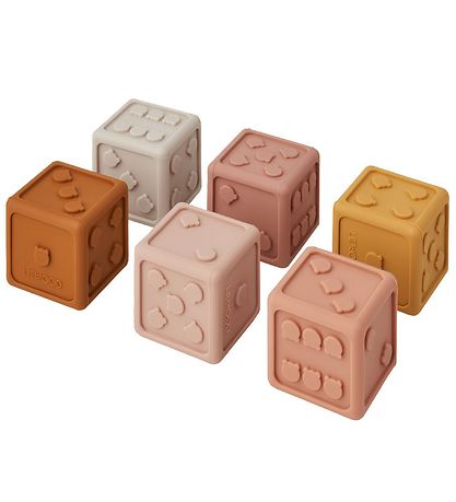 Gloria dobbelstenen 6 stuks Tuscany rose multi mix