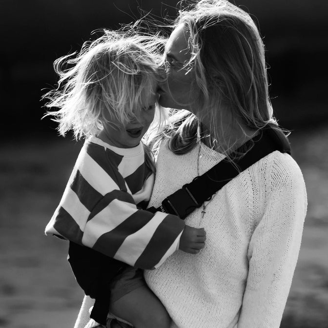 Porte-bébé en lin noir - Wildride