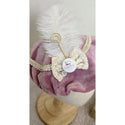 Bonnet Piet de luxe avec bâton et nœud du Père Noël - Velours rose - Zoemi Baby