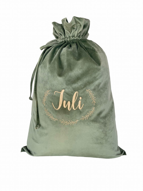 Gift bag forest green with name