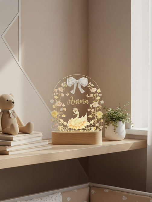 Nachtlampje Ovaal Acrylglas - Gepersonaliseerd