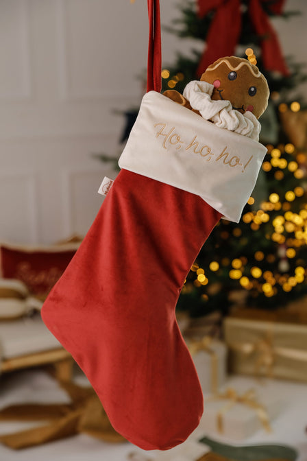 Kerstsok rood met naam