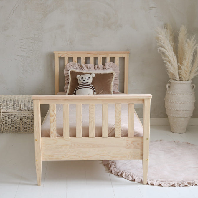 Standaard bed Boho met brede rail - 90x190cm