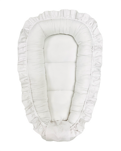 Babynest met ruffle wit