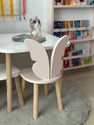 Houten stoel vlinder design Roze/Naturel
