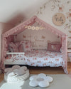 Bedhemel doek mousseline met ruffle voor een bedhuisje