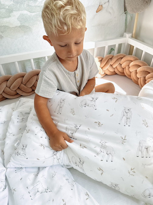 Gevlochten bedbumper Smalle Dubbelbaan - Lulumi