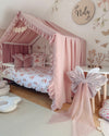 Bedhemel doek mousseline met ruffle voor een bedhuisje