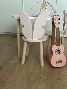 Houten stoel vlinder design Roze/Naturel