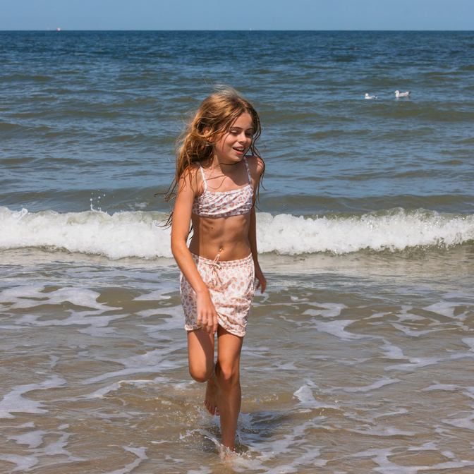 Leopard Beige Girls UV Bikini