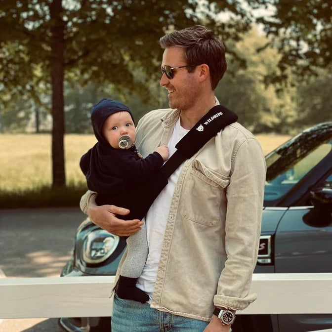 Porte-bébé en lin noir - Wildride