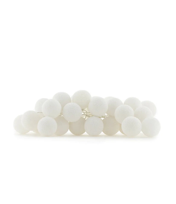Guirlande lumineuse blanche 35 boules de coton - Cotton Ball Lights