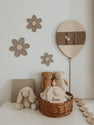 Houten rotan set bloemen