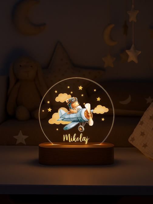 Nachtlampje Rond AcrylGlas - Gepersonaliseerd