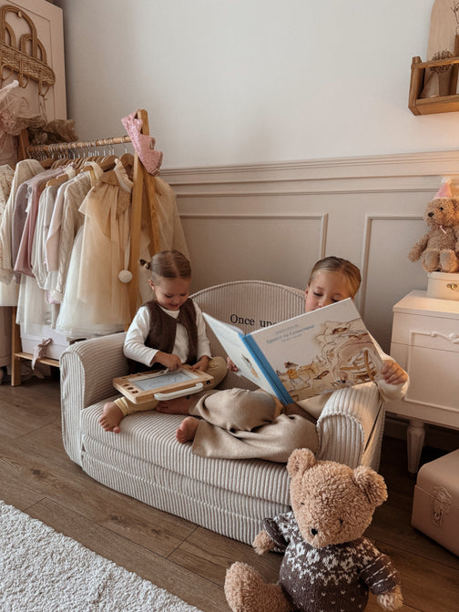 Rib sofa Off White - met geborduurde naam