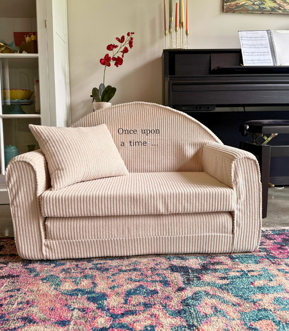 Rib sofa Off White - met geborduurde naam