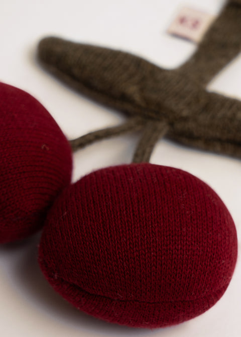 Kersen Kinderwagenspeelgoed – rood/legergroen