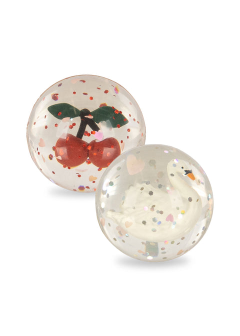 Lot de 2 balles rebondissantes Cerise/Cygne