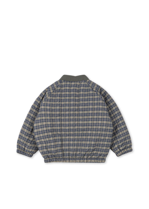 Juno Printed Bomber Jacket - LAUREL BLUE CHECK