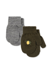 2-Pack Filla Wanten - Kombu Green en Grijs