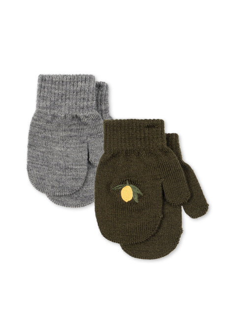 2-Pack Filla Wanten - Kombu Green en Grijs