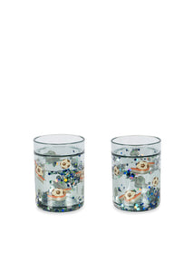 2-PACK Bekers met Glitters - Off White / Kick it