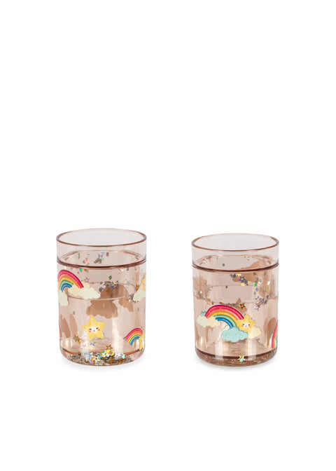 2-PACK Bekers met Glitters - Rainbow