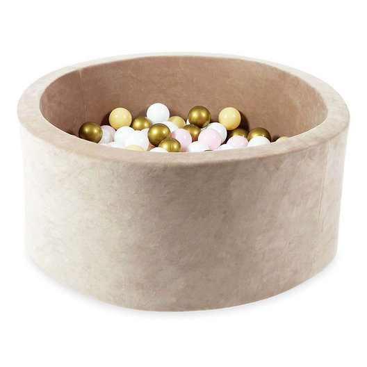Bällebad Soft Velvet 90x40 CM "Dunkelbeige" - Mimii