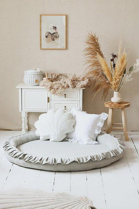 Coussin de jeu en jersey de coton gris - Mimii