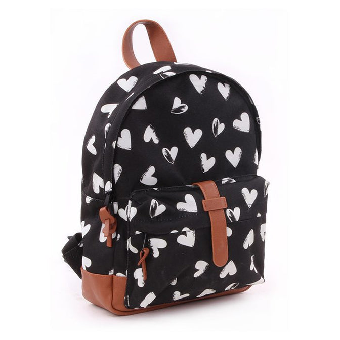 Rugzak "Black & White Black Hearts"