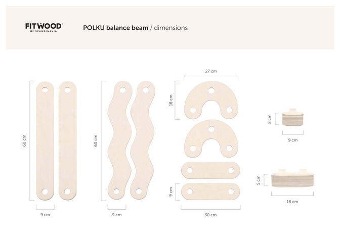 Houten Evenwichtsbalk POLKU Berken Small - Fitwood
