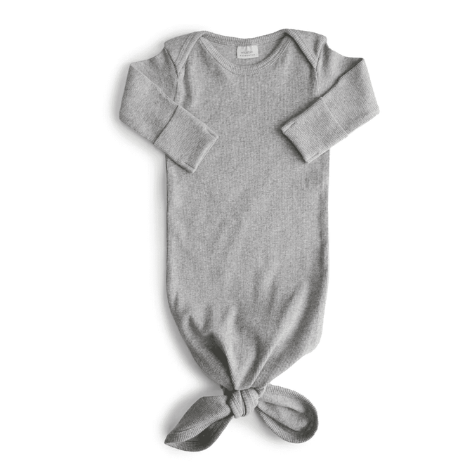 Geknoopte baby slaapzak/romper ribbed Grijs