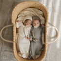 Geknoopte baby slaapzak/romper ribbed Grijs