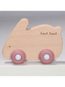 Siliconen/ houten bijtring Konijn Roze - Label Label