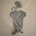 Geknoopte baby slaapzak/romper ribbed Grijs