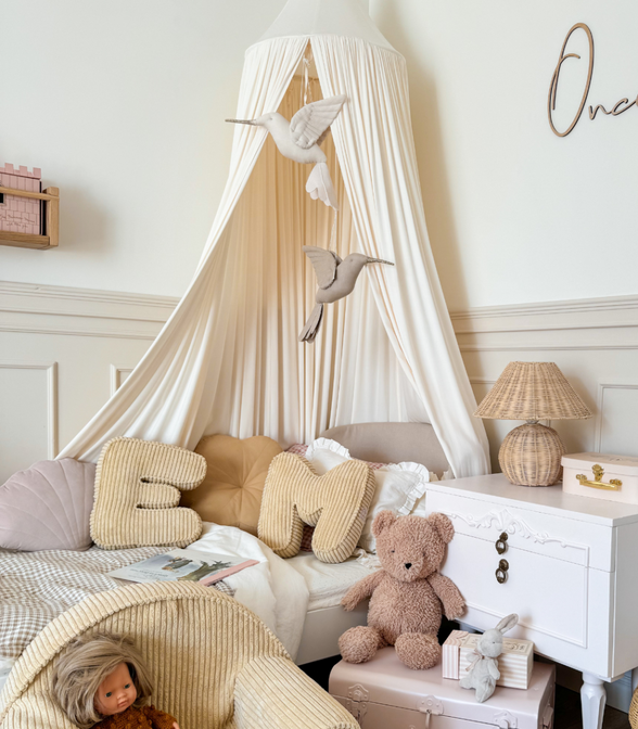 Letter kussen rib sandy yellow