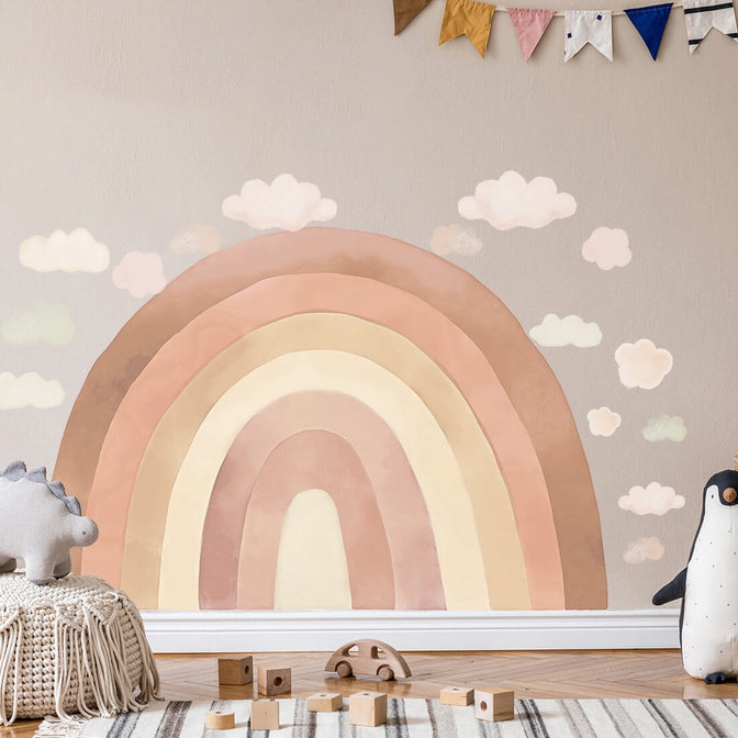 Muurstickers Regenboog beige - Pastelowe Love
