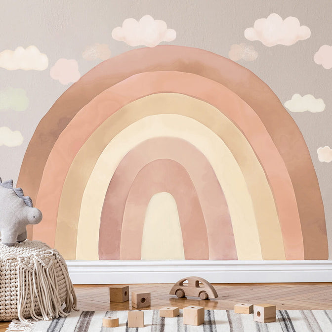 Muurstickers Regenboog beige - Pastelowe Love