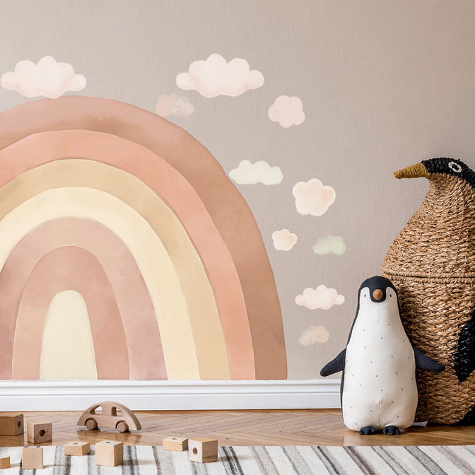 Muurstickers Regenboog beige - Pastelowe Love