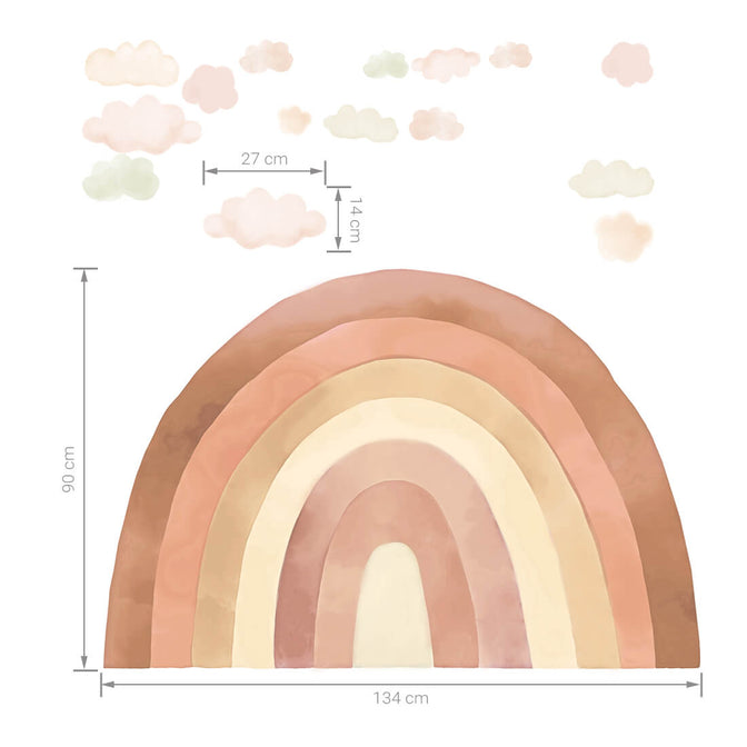 Muurstickers Regenboog beige - Pastelowe Love
