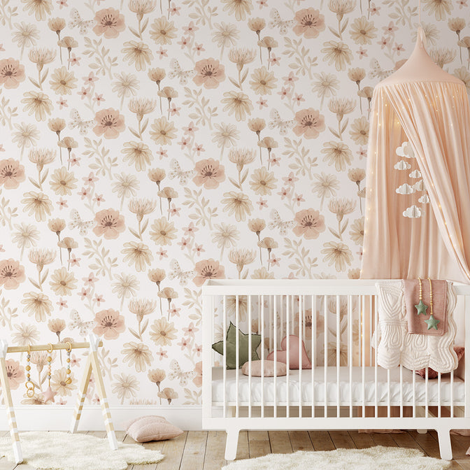 Bloemen Meadows Behang