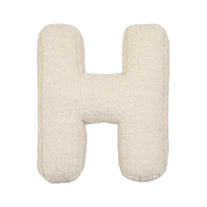 Teddy letter kussen wit H