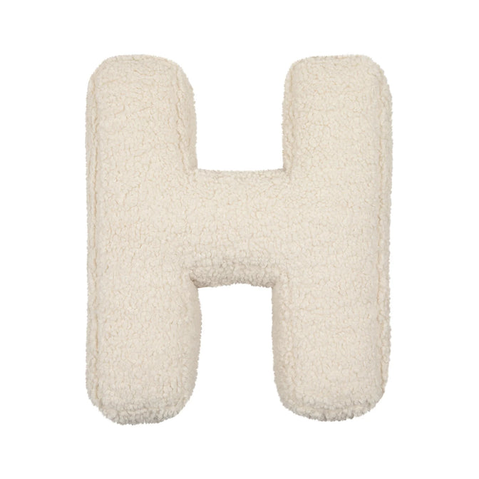 Teddy letter kussen wit H