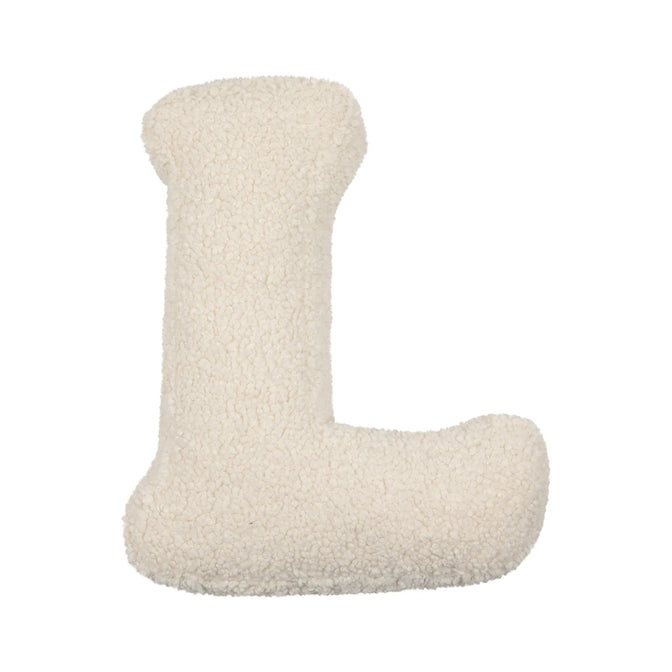 Teddy letter kussen wit L