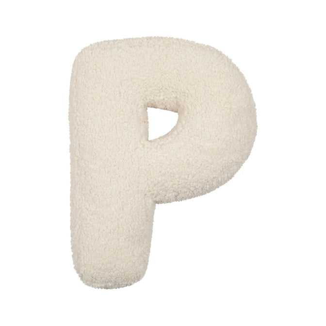 Teddy-Buchstabenkissen weiß P - Betty's Home