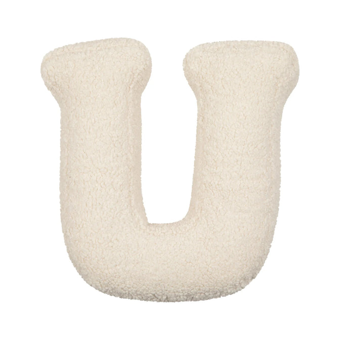 Teddy-Buchstabenkissen weiß U - Betty's Home
