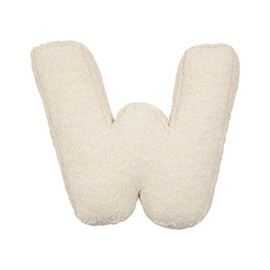 Teddy letter kussen wit W