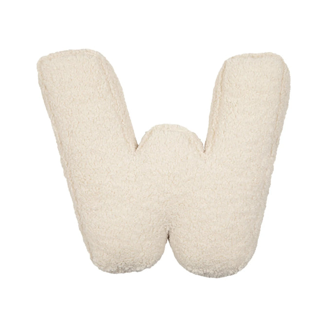 Teddy letter kussen wit W